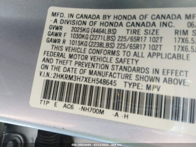 Honda Cr-v Ex-l 2014 2HKRM3H7XEH548645 Image 9