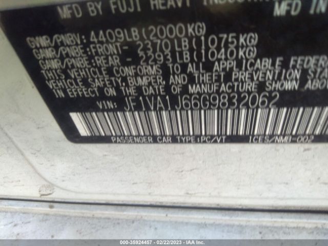 JF1VA1J66G9832062 Subaru WRX