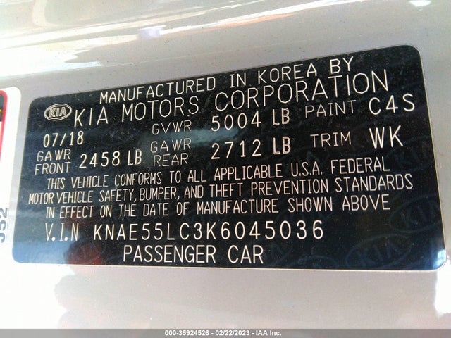 2019 Kia Stinger, VIN: KNAE55LC3K6045036