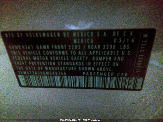 3VW4T7AJ8GM348755 Volkswagen Jetta Sedan 2.0t Gli Se
