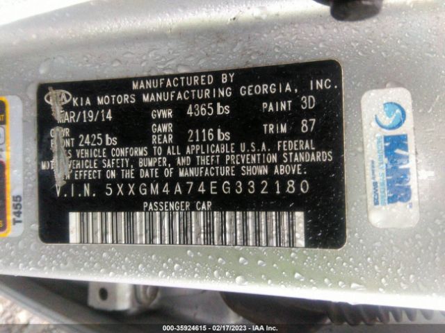 5XXGM4A74EG332180 KIA Optima Lx