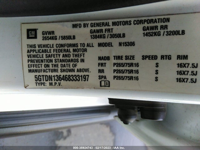 5GTDN136468333197 Hummer H3