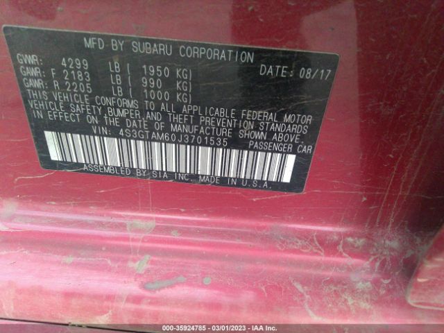 4S3GTAM60J3701535 Subaru Impreza Sport