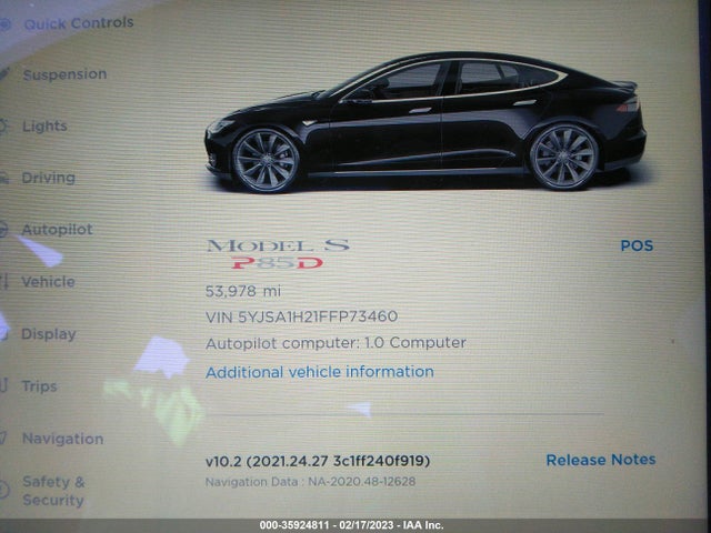 5YJSA1H21FFP73460 Tesla Model S 85d/p85d/70d/90d/p90d