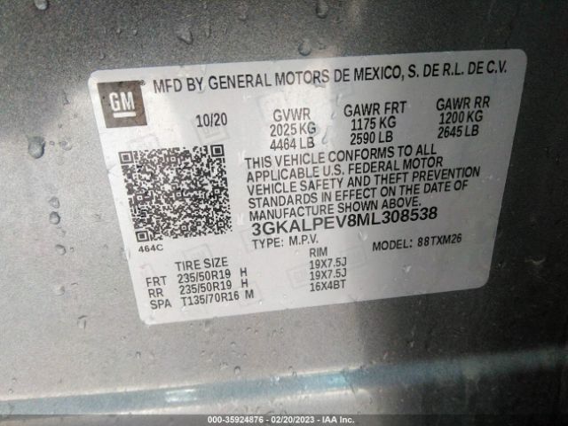 3GKALPEV8ML308538 GMC Terrain Slt