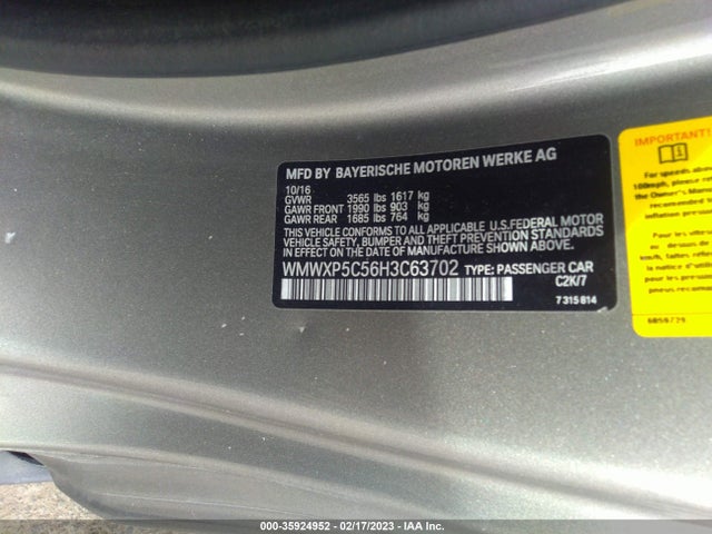 2017 Mini Hardtop, VIN: WMWXP5C56H3C63702