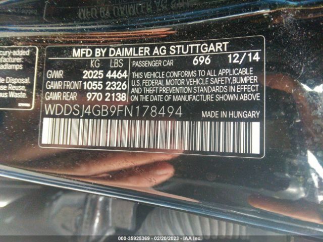 WDDSJ4GB9FN178494 Mercedes-Benz Cla-class Cla 250