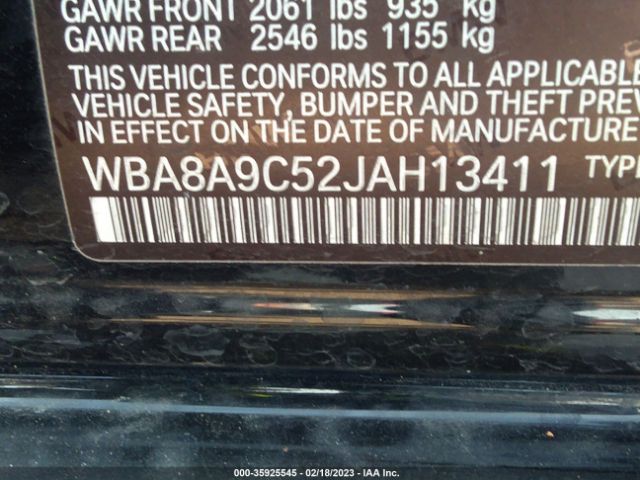 WBA8A9C52JAH13411 BMW 3 Series 320i