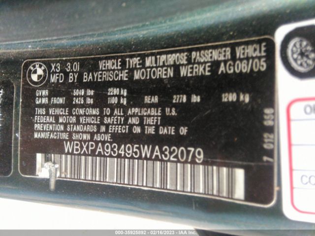 WBXPA93495WA32079 BMW X3 3.0I