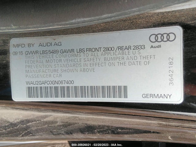 WAU2GAFC0GN067400 Audi A7 3.0 Prestige