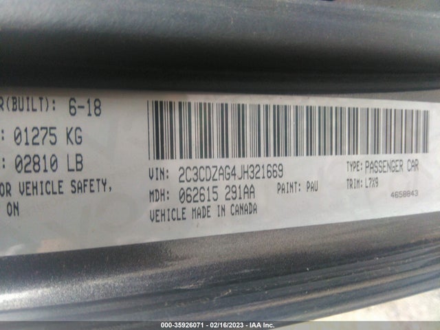 Dodge Challenger Sxt 2018 2C3CDZAG4JH321669 Image 9