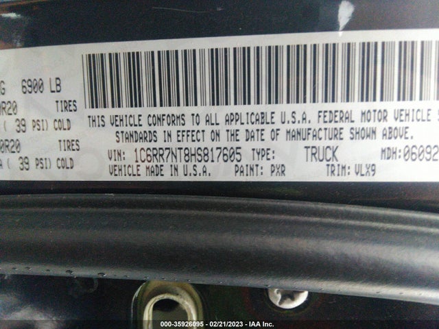 RAM 1500 Laramie 2017 1C6RR7NT8HS817605 Image 9