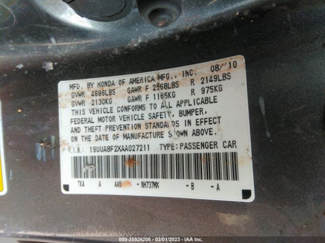 19UUA8F2XAA027211 Acura TL