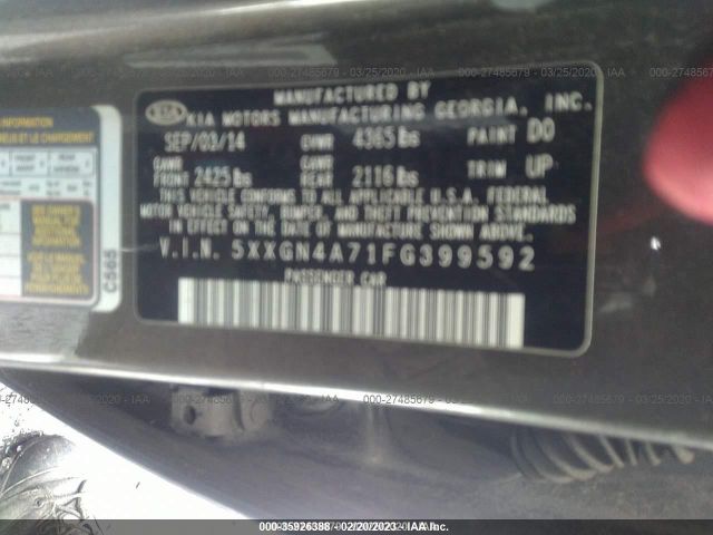 5XXGN4A71FG399592 KIA OPTIMA EX