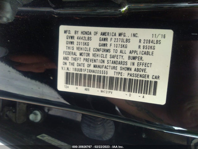 2017 Acura TLX, VIN: 19UUB1F3XHA005555