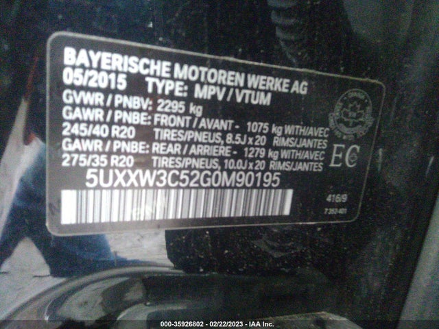 5UXXW3C52G0M90195 BMW X4 Xdrive28i