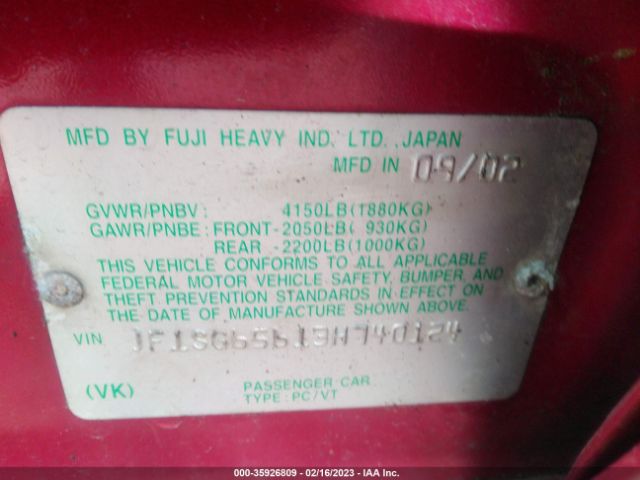 JF1SG65613H740124 Subaru Forester Xs