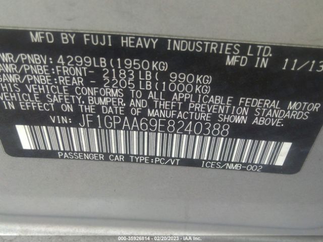JF1GPAA69E8240388 Subaru Impreza Wagon 2.0i