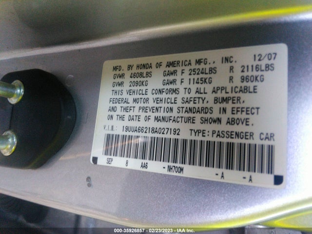 Acura TL 2008 19UUA66218A027192 Image 10