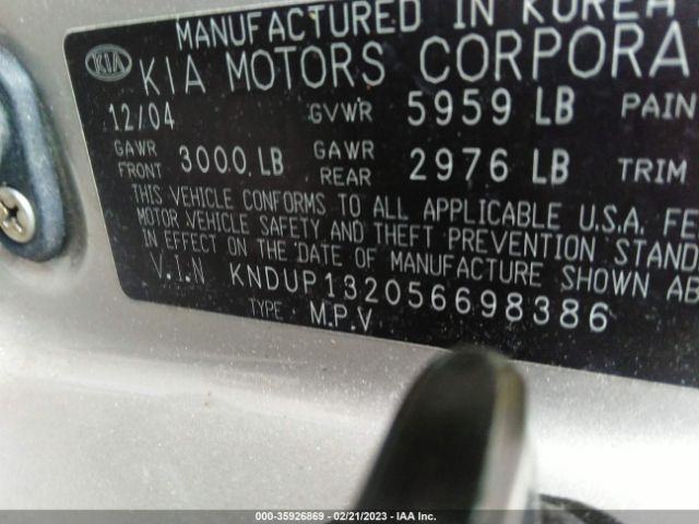 KNDUP132056698386 KIA Sedona Lx/ex
