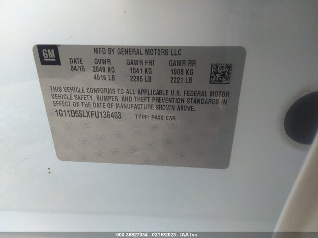 Chevrolet MALIBU LT 2015 1G11D5SLXFU136403 Image 9