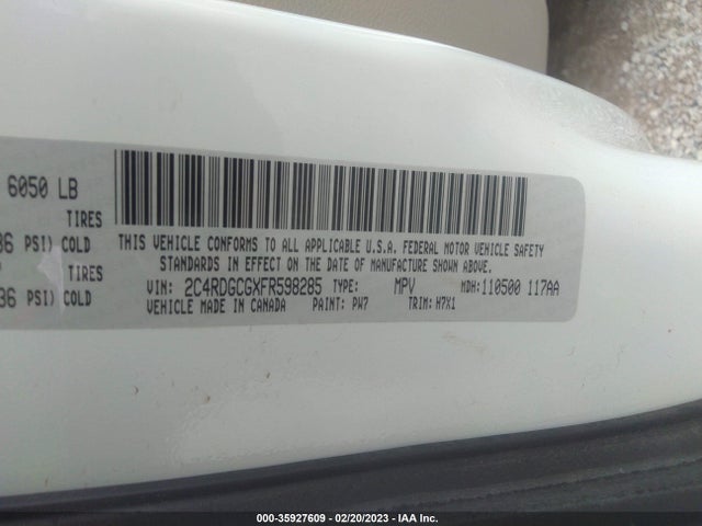 Dodge Grand Caravan Sxt 2015 2C4RDGCGXFR598285 Image 9