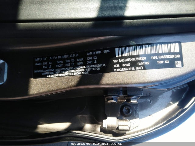 ZARFANAN9K7598300 Alfa Romeo Giulia