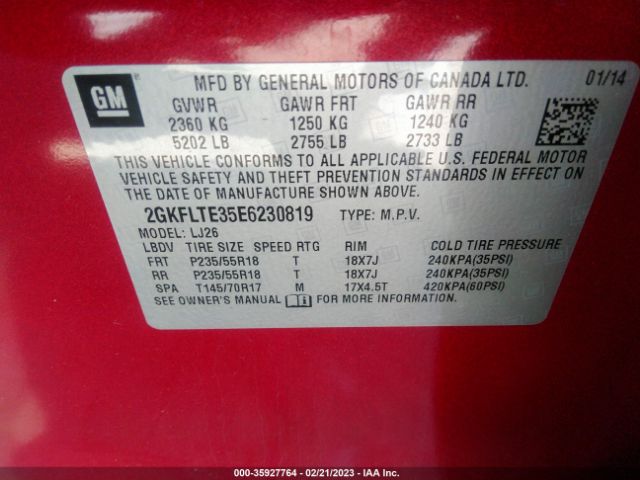 2GKFLTE35E6230819 GMC Terrain Slt