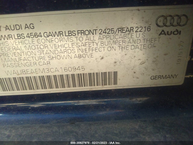 WAUBEAFM3CA160945 Audi A3 2.0t Premium