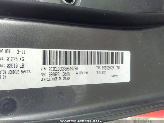 Dodge Charger Se 2011 2B3CL3CG6BH544789 Image 9