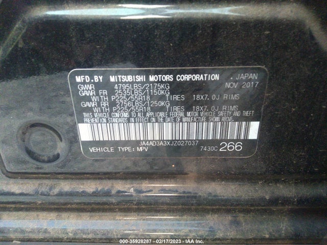 JA4AD3A3XJZ027037 Mitsubishi Outlander Se/sel/le