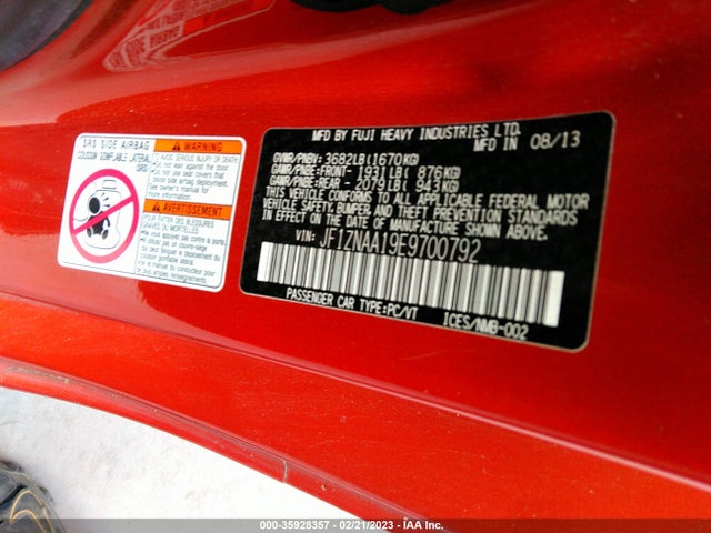 2014 Scion FR-S, VIN: JF1ZNAA19E9700792