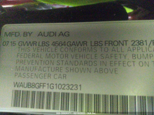 WAUB8GFF1G1023231 Audi A3 2.0t Premium