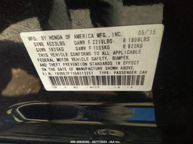 19UDE2F70GA013257 Acura Ilx W