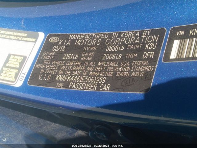 KNAFK4A61E5061959 KIA FORTE LX