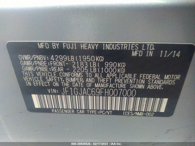 Subaru Impreza Sedan Premium 2015 JF1GJAC69FH007000 Image 10