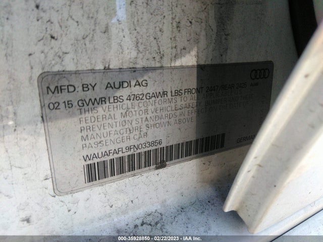 WAUAFAFL9FN033856 Audi A4 PREMIUM