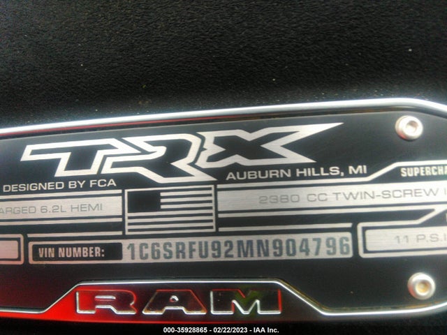 RAM 1500 Trx 2021 1C6SRFU92MN904796 Image 9