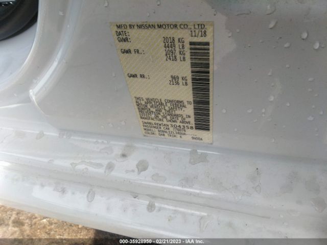 1N4BL4EW5KN304358 Nissan Altima 2.5 Sl