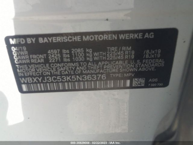 WBXYJ3C53K5N36376 BMW X2 Sdrive28i
