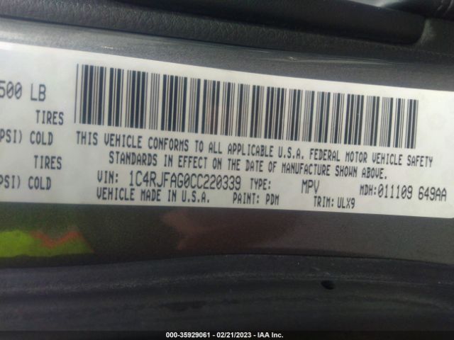 1C4RJFAG0CC220339 Jeep Grand Cherokee Laredo