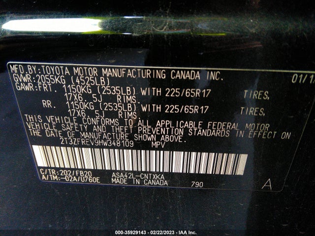 Toyota RAV4 LE 2017 2T3ZFREV9HW348109 Image 9