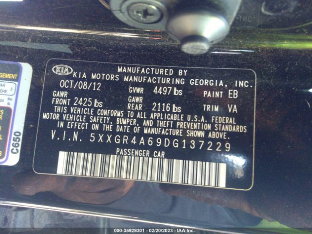 5XXGR4A69DG137229 KIA OPTIMA SX