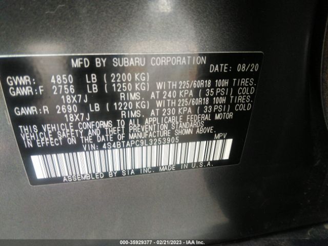 4S4BTAPC9L3253905 Subaru Outback Touring