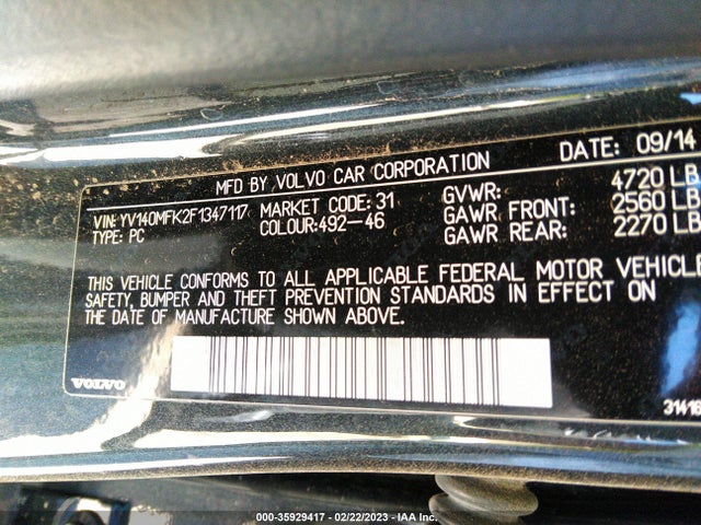 2015 Volvo S60, VIN: YV140MFK2F1347117