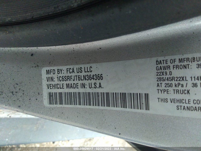 1C6SRFJT6LN364366 RAM 1500 Laramie
