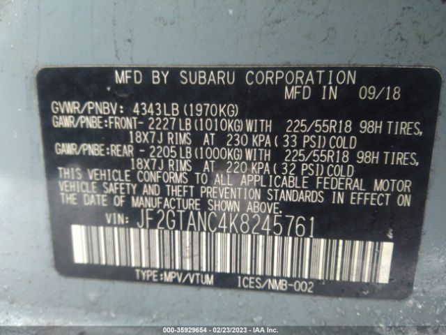 JF2GTANC4K8245761 Subaru Crosstrek Limited