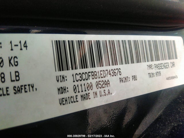 Dodge DART SXT 2014 1C3CDFBB1ED743676 Image 9