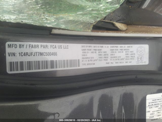 1C4RJFJT7MC500466 Jeep Grand Cherokee Summit