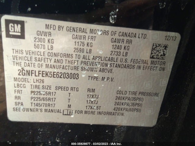 Chevrolet EQUINOX LT 2014 2GNFLFEK5E6203003 Image 10